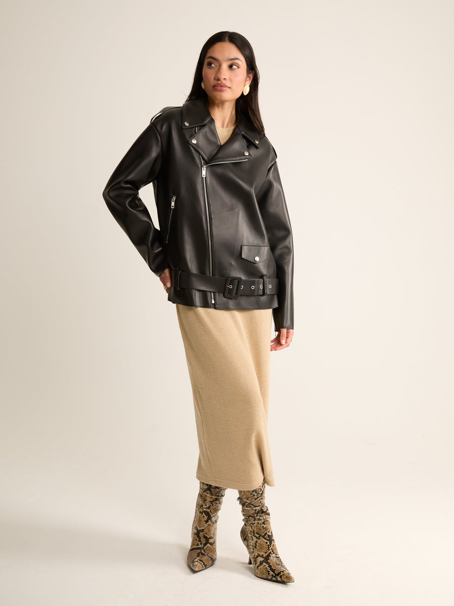 Black Leather Aviator Jacket – Jane & Tash Bespoke
